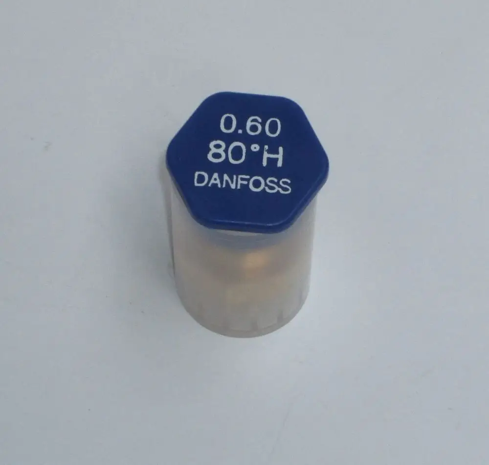 Öldüse von Danfoss, hexagonal, in blau mit weißen Beschriftungen. Geeignet für Anwendungen von Daikin. Nummern und Typenbezeichnung sind gut sichtbar.